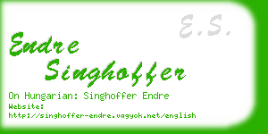 endre singhoffer business card